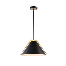 Artcraft AC11910BK - Baltic Collection 1-Light Pendant Black and Brushed Brass