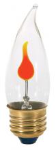 Satco Products Inc. S3757 - 3 Watt CA10 Incandescent; Clear; 1000 Average rated hours; Medium base; 120 Volt; Carded