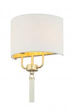 Varaluz 368W02GOW - Secret Agent 2-Lt Sconce - Painted Gold/White Leather