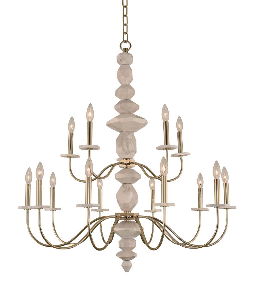 Carrara (10+5) Light 2 Tier Chandelier