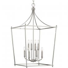 Progress P500371-009 - Parkhurst Collection Eight-Light New Traditional Brushed Nickel  Chandelier Foyer Light