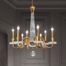 Schonbek 1870 S9334-22OH - Amadeus 8 Light 120V Chandelier in Heirloom Gold with Optic Haze Quartz