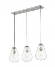  488P8-3L-BN - 3 Light Linear Chandelier