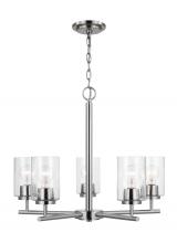 Generation Lighting 31171-962 - Oslo indoor dimmable 5-light chandelier in a brushed nickel finish with a clear seeded glass shade