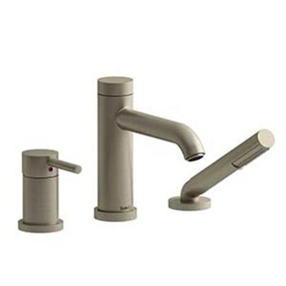 3-piece Type P (pressure balance) deck-mount tub filler with hand shower PEX
