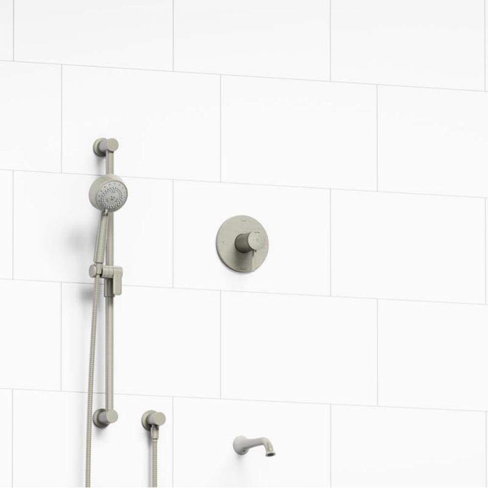 1/2'' 2-way Type T/P (thermostatic/pressure balance) coaxial system with spout and hand