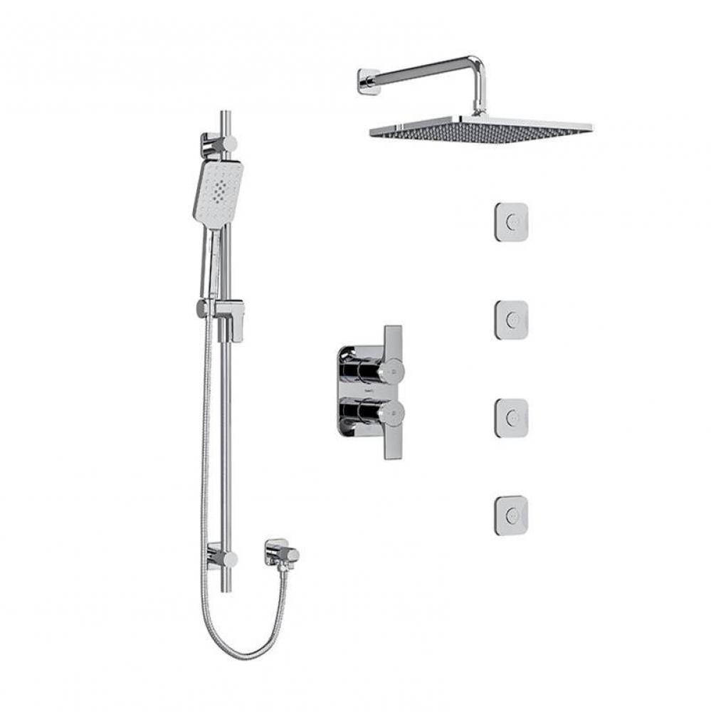 Type T/P (thermostatic/pressure balance)  3/4'' double coaxial system with hand shower r