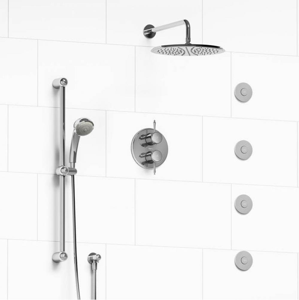 Type T/P (thermostatic/pressure balance) 3/4'' double coaxial system with hand shower ra