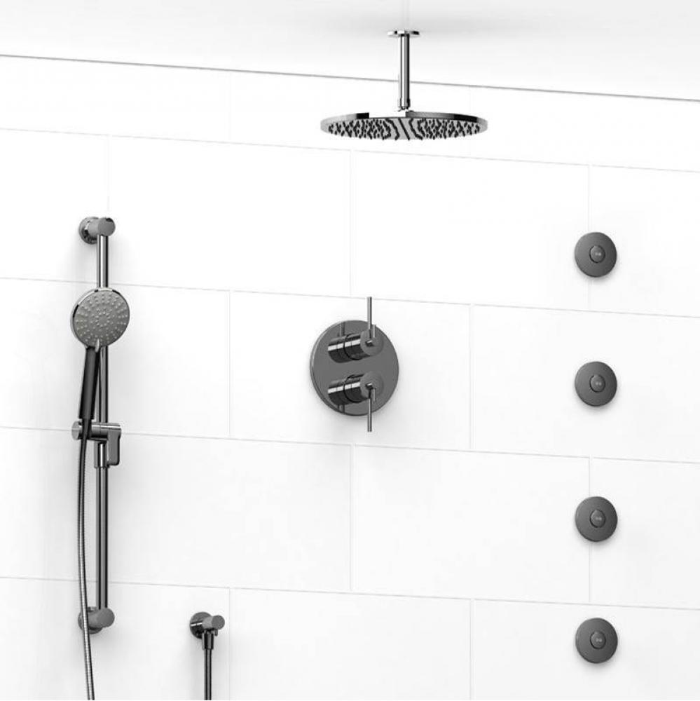 Type T/P (thermostatic/pressure balance)  3/4'' double coaxial system with hand shower r