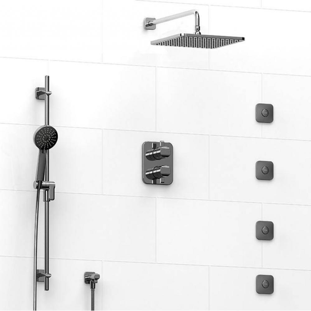 Type T/P (thermostatic/pressure balance) 3/4'' double coaxial system with hand shower ra