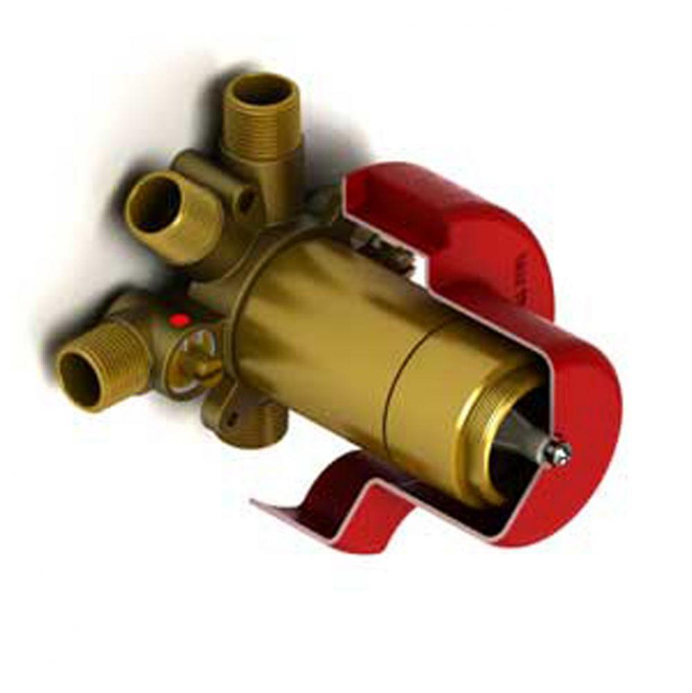 3-way Type T/P (thermostatic/pressure balance) coaxial valve rough without cartridge PEX