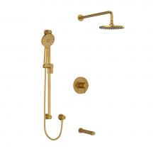 Riobel KIT1345RUTMKNBG - Type T/P (thermostatic/pressure balance) 1/2'' coaxial 3-way system with hand shower rai