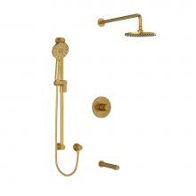 Riobel KIT1345RUTM+BG - Type T/P (thermostatic/pressure balance) 1/2'' coaxial 3-way system with hand shower rai