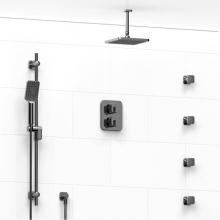 Riobel KIT#446EQC-6 - Type T/P (thermostatic/pressure balance) double coaxial system with hand shower rail, 4 body jets