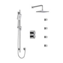 Riobel KIT#446FRBN - Type T/P (thermostatic/pressure balance) double coaxial system with hand shower rail, 4 body jets