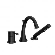  TED10BK - 3-piece deck-mount tub filler with Handshower trim