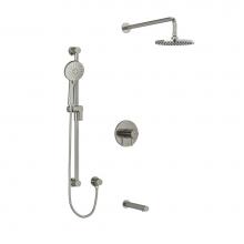 Riobel KIT1345SYTMBN - Type T/P (thermostatic/pressure balance) 1/2'' coaxial 3-way system with hand shower rai