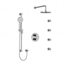  KIT446SYTMC - Type T/P (thermostatic/pressure balance) double coaxial system with hand shower rail, 4 body jets