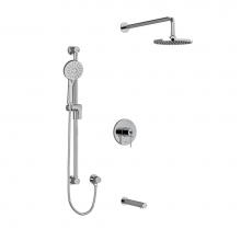 Riobel KIT1345CSTMC - Type T/P (thermostatic/pressure balance) 1/2'' coaxial 3-way system with hand shower rai