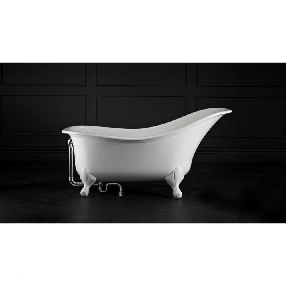 Drayton freestanding slipper tub with overflow. Paint finish. Aged Bronze