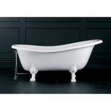 Victoria And Albert ROX-N-SW-OF + FT-ROX-PC - Roxburgh freestanding slipper tub with overflow. Polished Chrome metal Lions Paw