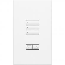 Lutron Electronics QSWS2-3BRLN-WH - QSWS2 WALLSTN 3BRL N/INS WH