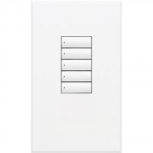 Lutron Electronics QSWS2-5BN-WH - QSWS2 WALLSTN 5B N/INS WH