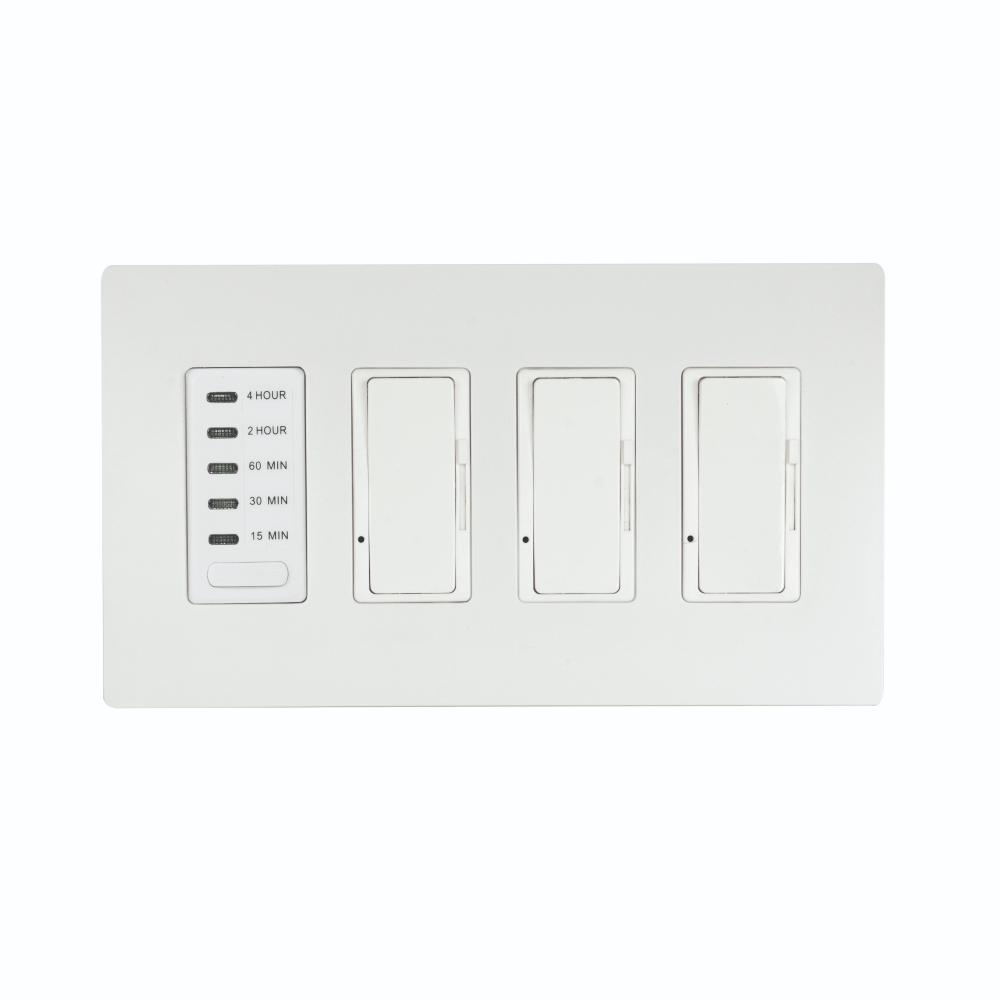 Eurofase EFSWTD3 Three Dimmers and One Timer with White Screwless Plate and Box