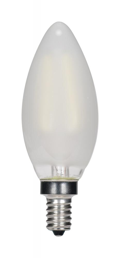 5.5 Watt C11 LED; Frosted; Candelabra base; 2700K; 500 Lumens; 120 Volt
