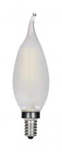 Satco Products Inc. S21732 - 4.5 Watt CA10 LED; Frosted; Candelabra base; 2700K; 120 Volt; 2-Card