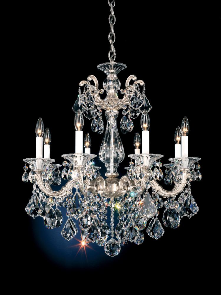 La Scala 8 Light 120V Chandelier in Heirloom Gold with Clear Radiance Crystal