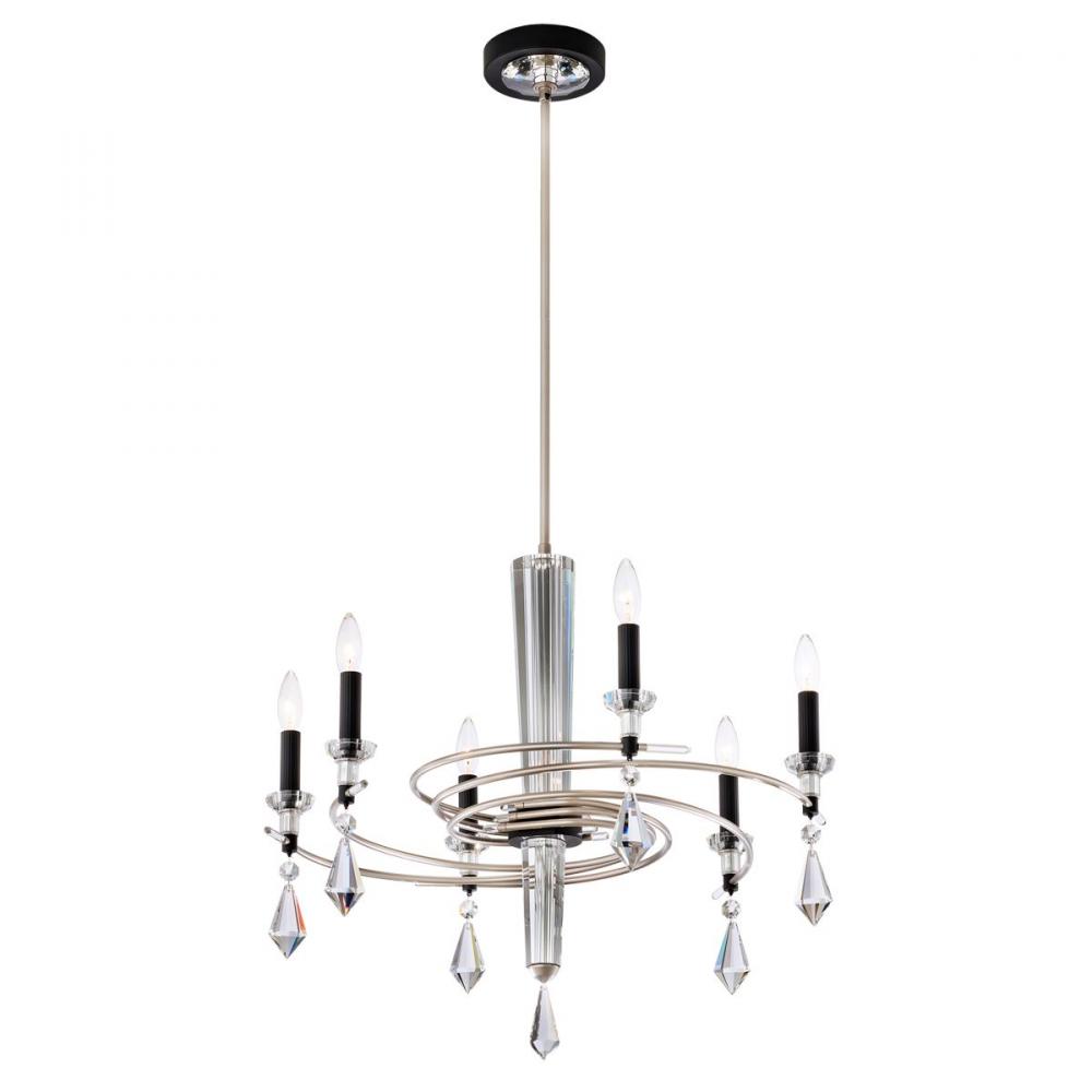 Tempest 6 Light 120V Chandelier in Soft Gold/Black with Clear Radiance Crystal