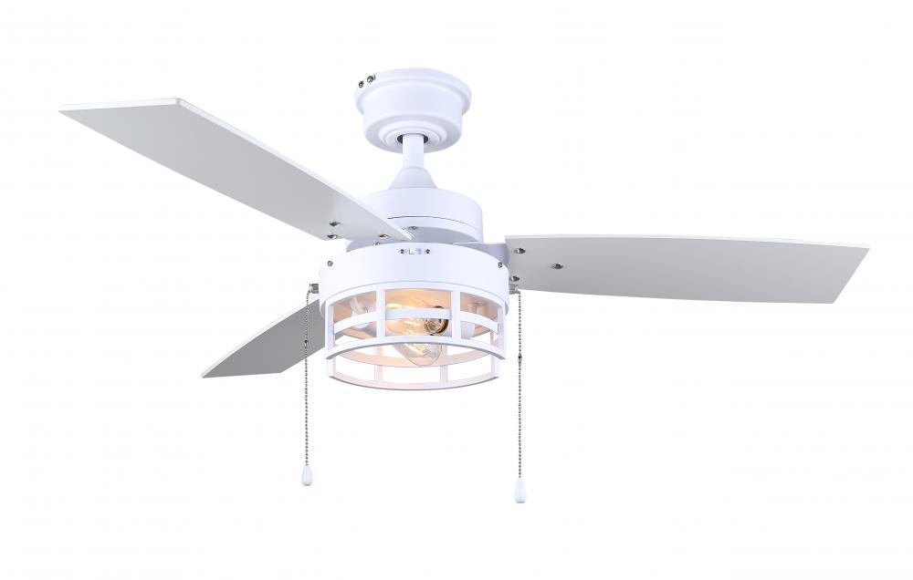 Attley 42 in. Indoor Standard White Ceiling Fan with Vintage LED Bulbs Included