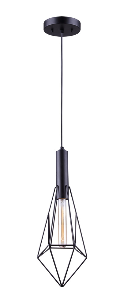 GREER MBK Color, 1 Lt Cord Pendant, 60W Type A, 6" W x 19 1/2" - 67 1/2" H