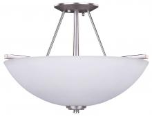 Canarm ISF256A03BPT - New Yorker 3 Lt Semi-Flush Mount, Flat Opal Glass, 100 W Type A, 15" W x 12"