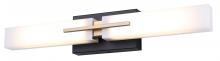  LVL289A24BKG - HAZEL 24 in. 2 Light Matte Black and Gold Integrated LED Vanity Light