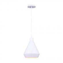 Canarm IPL1020A01WH - BYCK, IPL1020A01WH, MWH Color, 1 Lt Pendant, 60W Type A, 9" W x 13.5 - 61.5" H