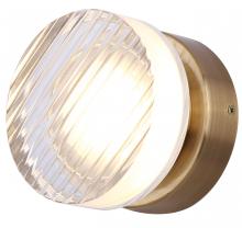  LWL297A05GD - BENNI 5.375 in. 1 Light Gold Integrated LED Wall Light with Clear Acrylic Shade, Adjustable Color Te