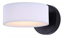 Canarm LWF288A01BK - CARMYNN, MBK , 1 Lt LED Wall Fixture, White Ribbed Shade, 11W LED (Int.), Dimm., 850 lm