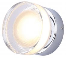  LWL296A05CH - BENNI 5.375 in. 1 Light Chrome Integrated LED Wall Light with Clear Acrylic Shade, Adjustable Color