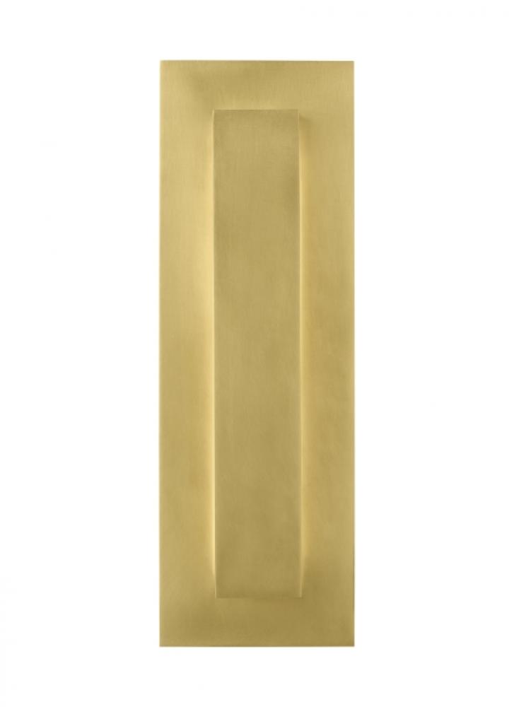 Aspen Contemporary Dimmable LED 15 Outdoor Wall Sconce Light in a Natural Brass/Gold Colored Finish