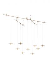 Visual Comfort & Co. Modern Collection 700PNT9NB-LED930R - Modern Mini Ponte Dimmable LED Chandelier Ceiling Light in a Natural Brass/Gold Colored Finish