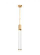 Visual Comfort & Co. Modern Collection 700TDPHB224NB-LED927 - Modern Phobos Dimmable LED 2-light Small Ceiling Pendant in a Natural Brass/Gold Colored Finish