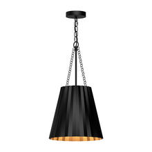 Alora Lighting PD528012MB - Plisse 12-in Matte Black 1 Light Pendant