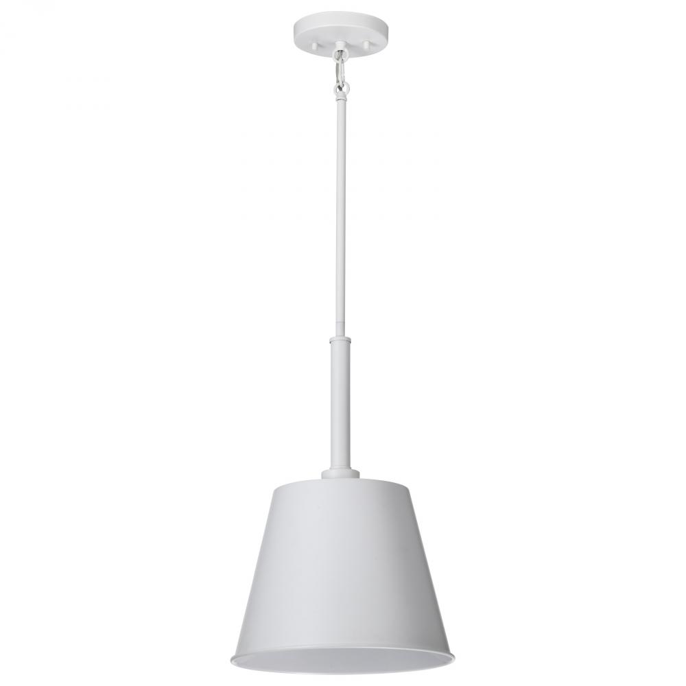 Alexis 1 Light Small Pendant; Matte White Finish