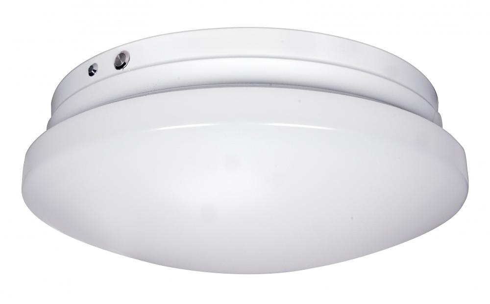 LED Flush with White Acrylic Lens - White Finish - 120-277V