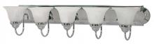 Nuvo 60/319 - Ballerina - 5 Light 36" Vanity with Alabaster Glass - Polished Chrome Finish