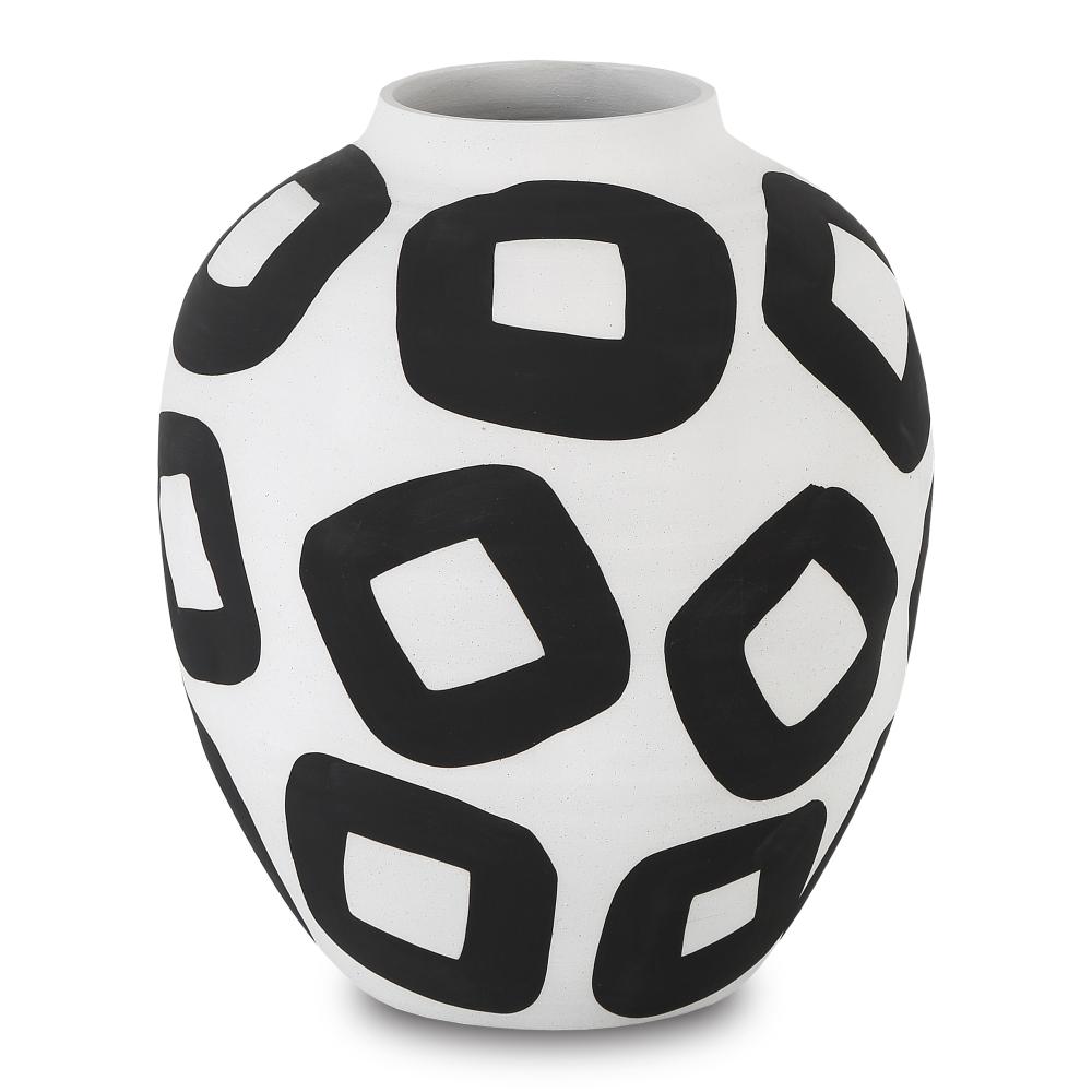Pagliacci Medium Black & White Vase
