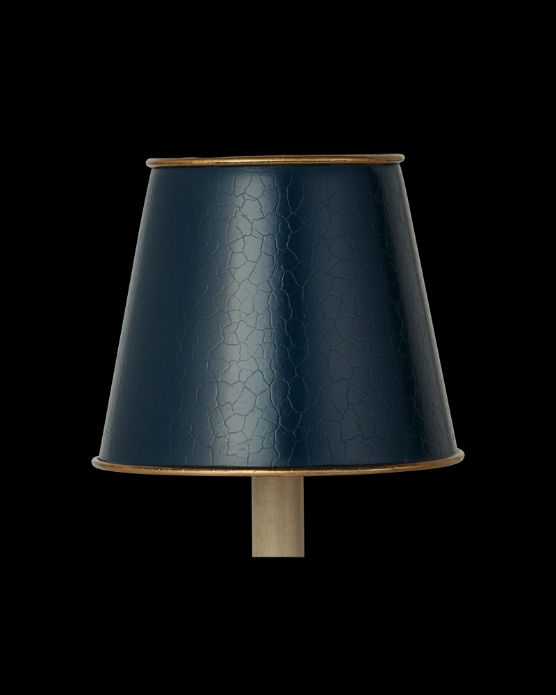 Tole Blue Tapered Chandelier Shade