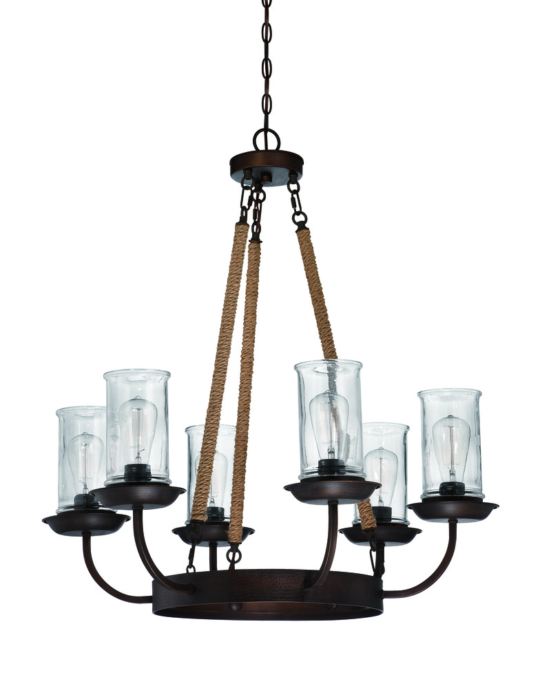 Thornton 6 Light Chandelier in Aged Bronze Brushed